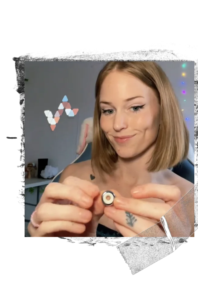A Looper shows off her new Experience Plus earplugs.