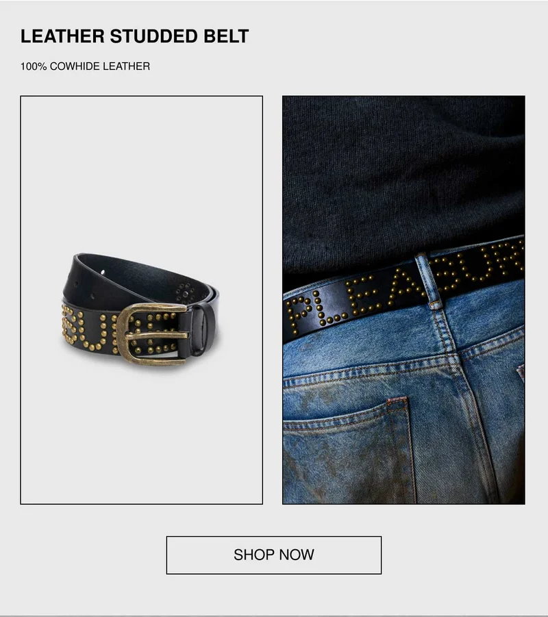Leather Studded Belt | 100% Cowhide Leather | SHOP NOW