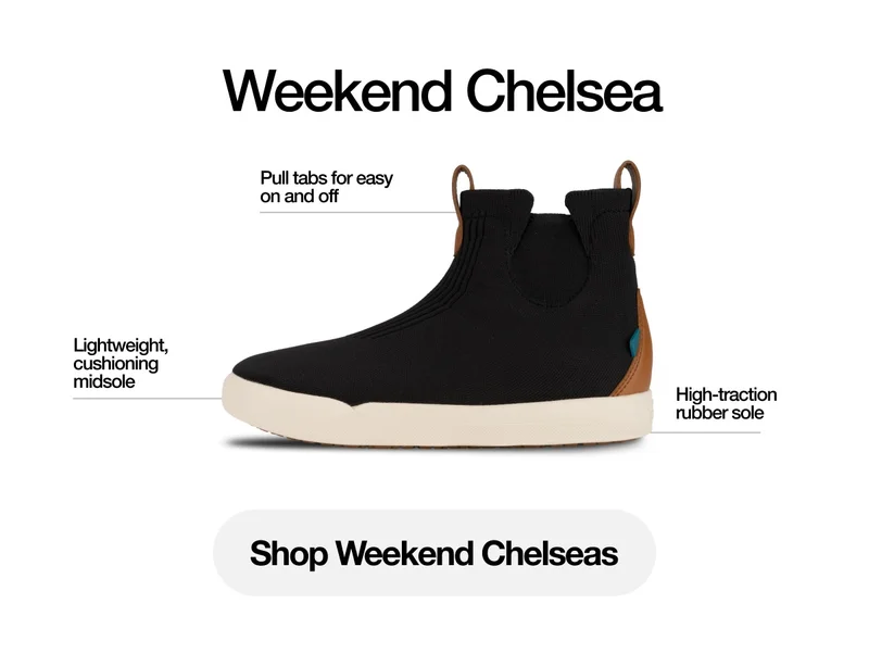 Women's Weekend Chelsea. Lightweight, cushioning midsole. Pull tabs for easy on and off. High-traction rubber sole. Shop Weekend Chelseas.