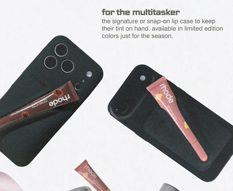 for the multitasker: The signature or Snap-On Lip Case to keep their tint on hand. Available in limited edition colors just for the season.​