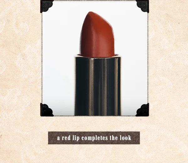 a red lip completes the look