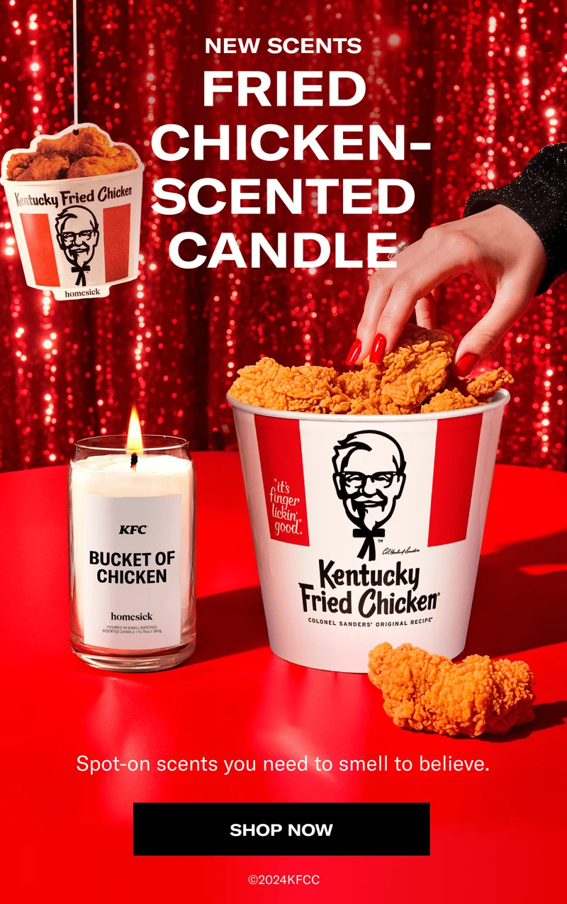 NEW SCENTS | FRIED CHICKEN-SCENTED CANDLE | Spot-on scents you need to smell to believe. | SHOP NOW