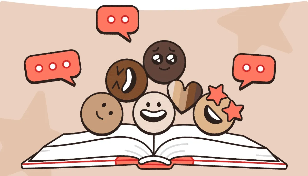 Talk Starters Image with smiling emojis