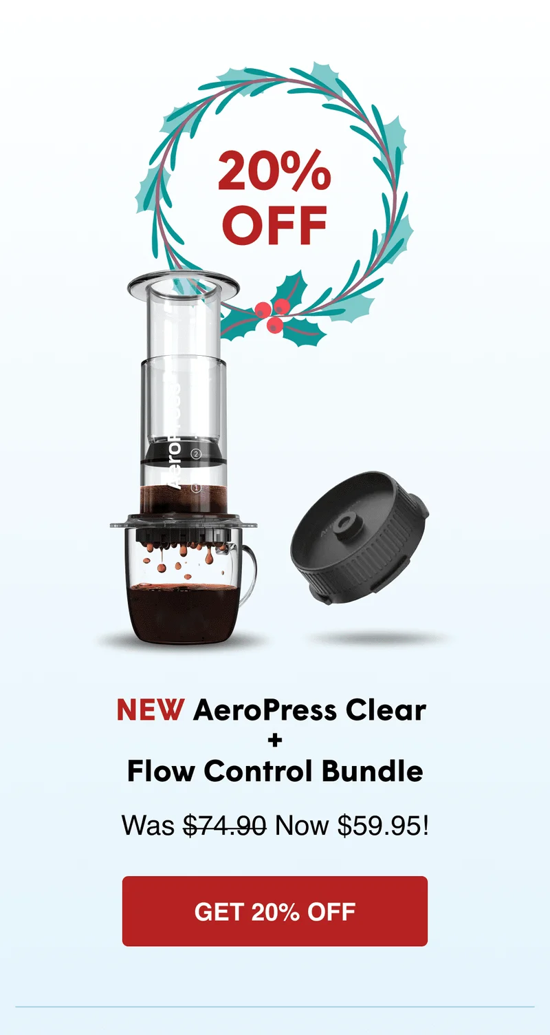 NEW AeroPress Clear + Flow Control Bundle - GET 20% OFF