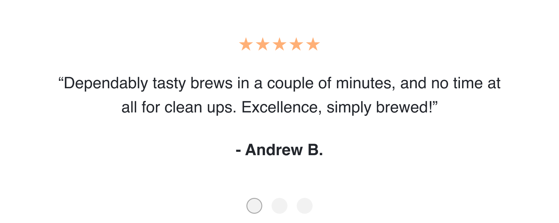 Animated carousel of 5-star customer reviews