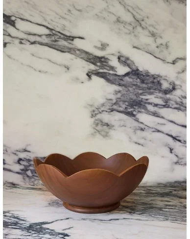 Scalloped Wood Bowl by Sarah Sherman Samuel - Natural