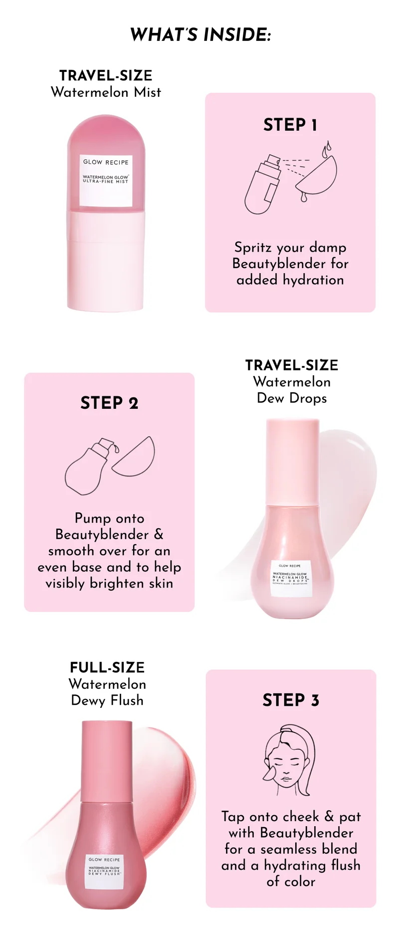 NEW Glow Recipe x Beauty Blender Watermelon Glow Best-Sellers Kit