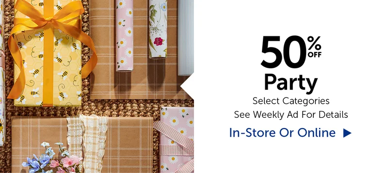 50% Off Party - Select Categories.