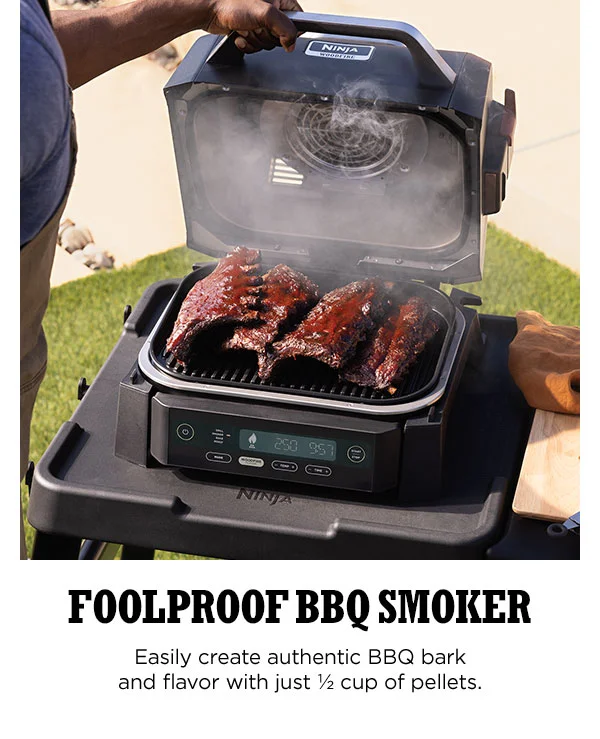 Foolproof BBQ Smoker -- Easily create authentic BBQ bark and flavor with just 1/2 cup of pellets.