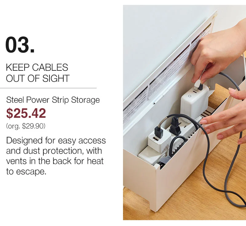 Shop Steel Power Strip Storage