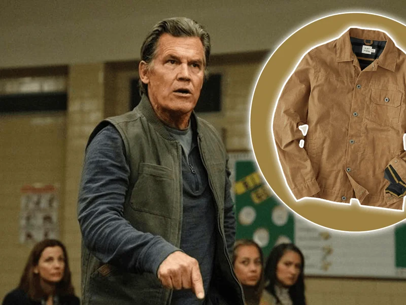 Josh Brolin wearing the Flint and Tinder waxed trucker jacket in 'Weapons'.