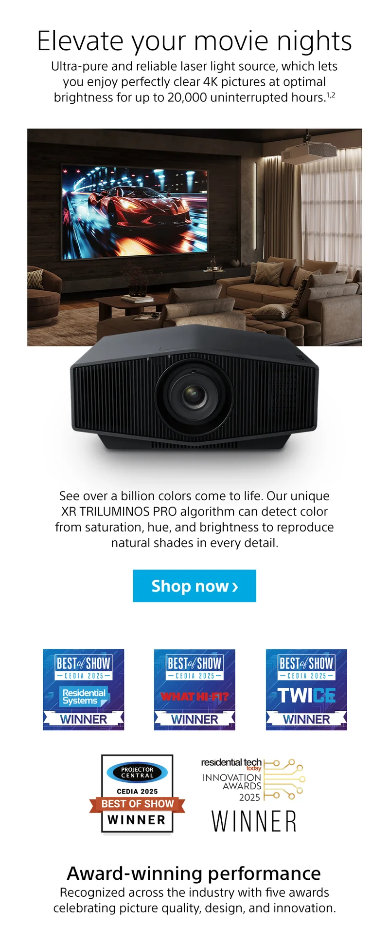 Elevate your movie nights | Shop now | Award-winning performance