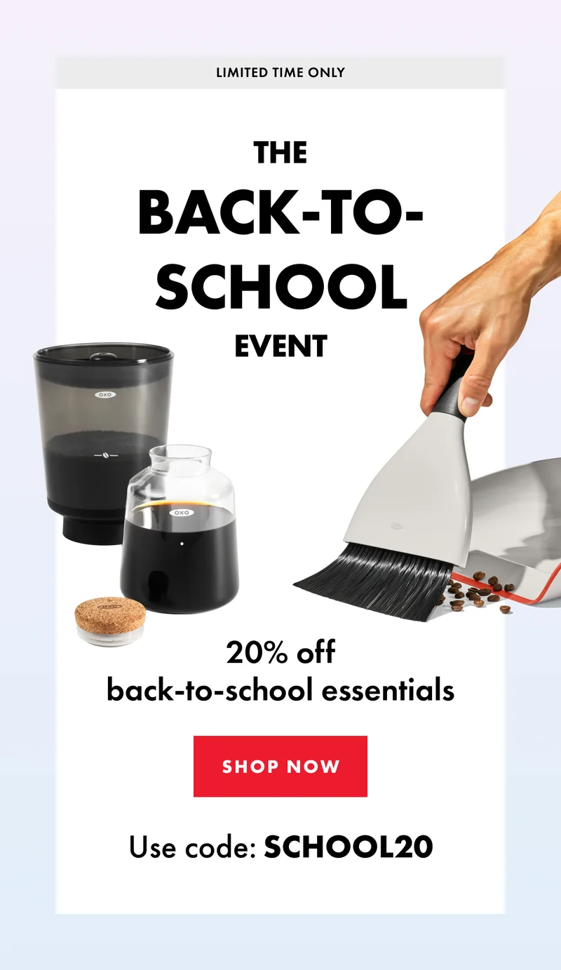 20% off back to school essentials. Shop now.