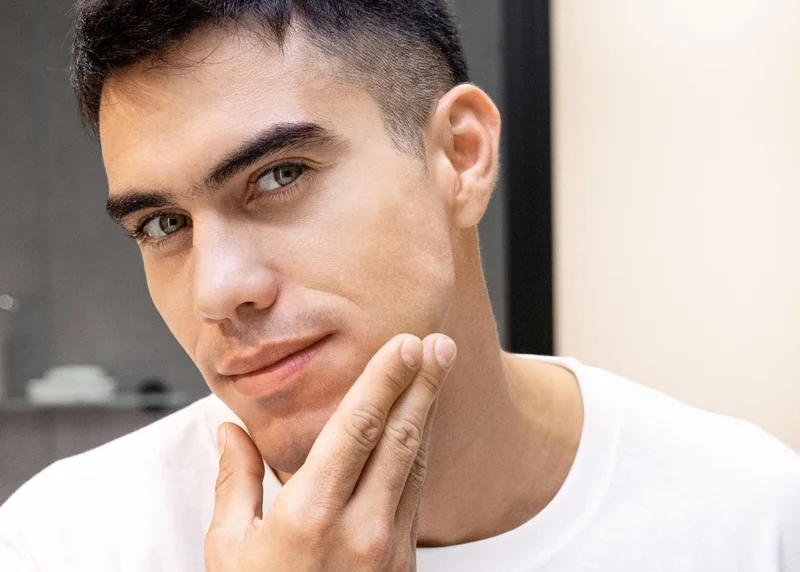 Man shaved with GilletteLabs with Exfoliating Bar Razor