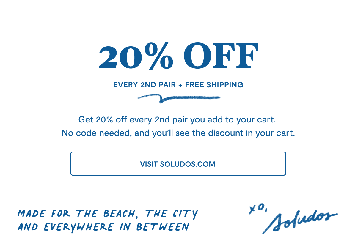 20% Off Every 2nd Pair Plus Free Shipping