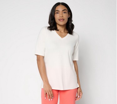 Belle Beach by Kim Gravel Primabelle Knit Bahama Breeze V-Neck Top