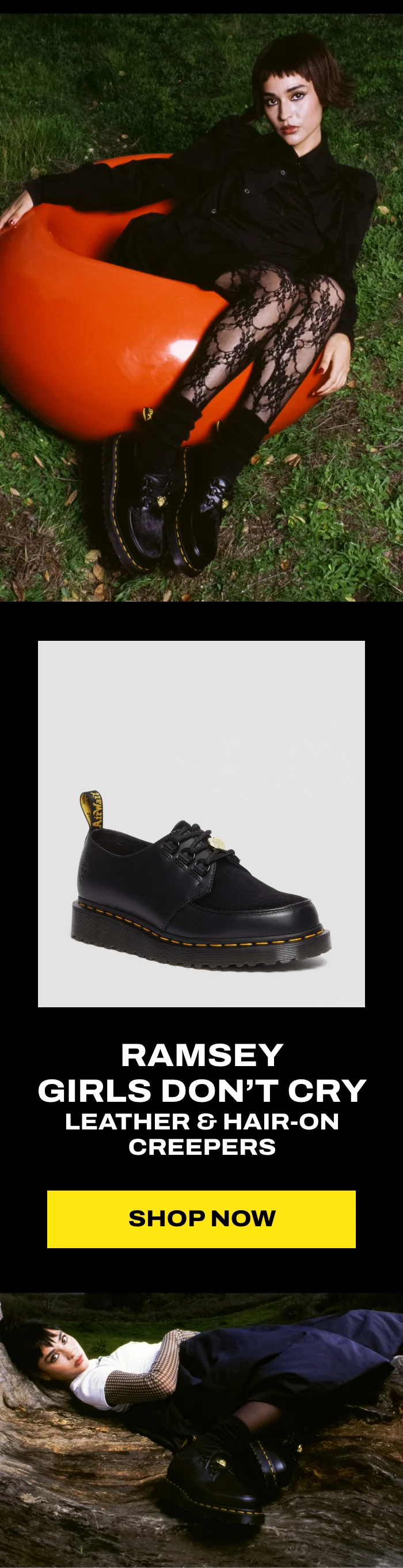 Ramsey Girls Don't Cry Leather & Hair-On Creepers