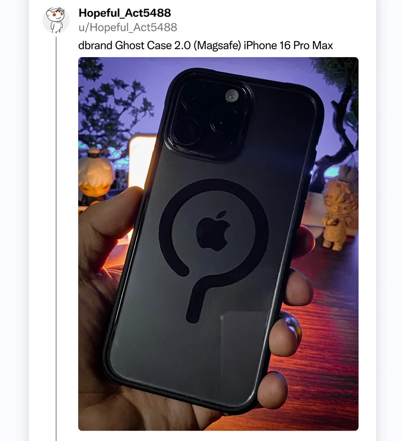 Hopeful_Act5488 on Reddit: "dbrand Ghost Case 2.0 (MagSafe) iPhone 16 Pro Max"