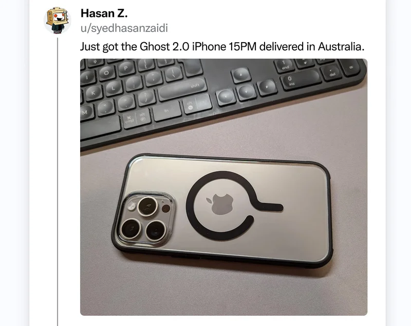Hasan Z on Reddit: "Just got the Ghost 2.0 iPhone 15PM delivered in Australia."