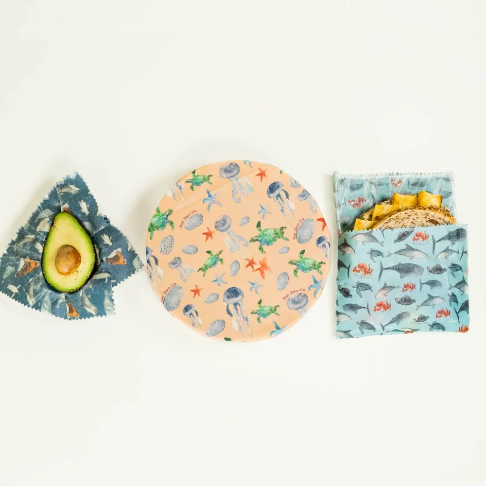 Image of Beeswax Food Wraps - 3 Pack Reusable Wraps  | Net Zero Co.