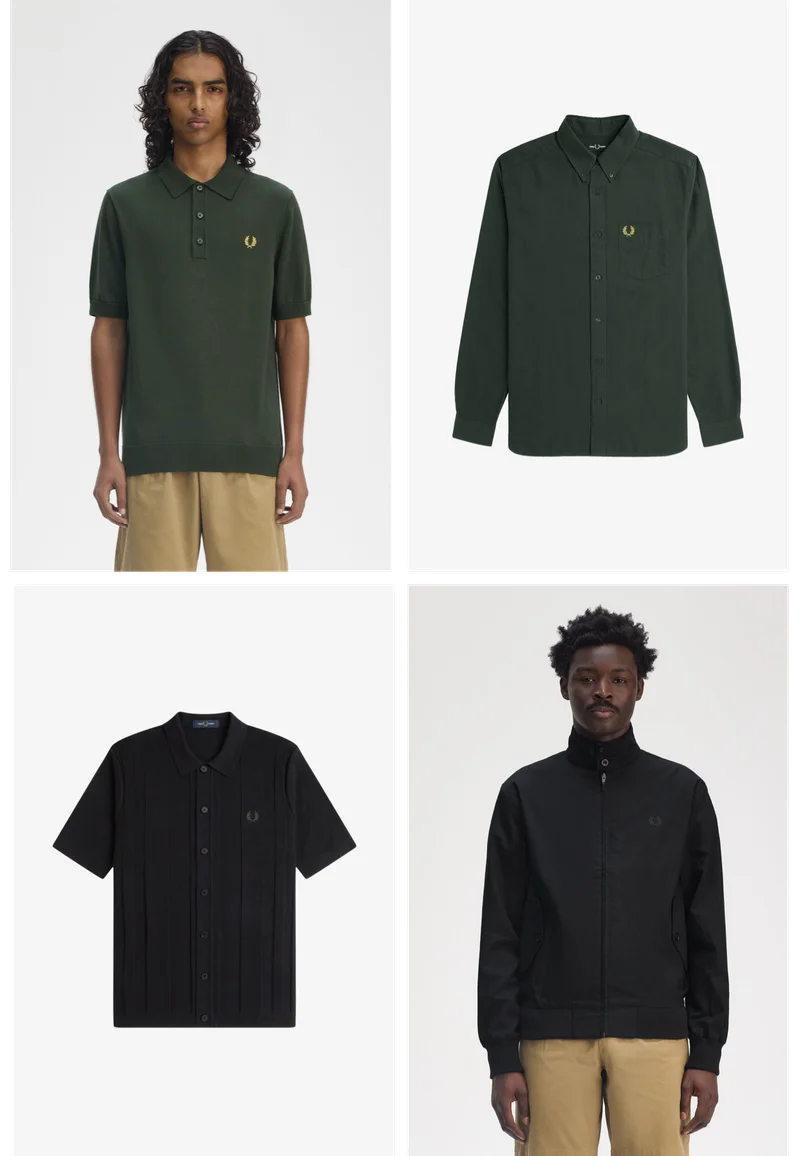 Fred Perry Green and Black Shirts