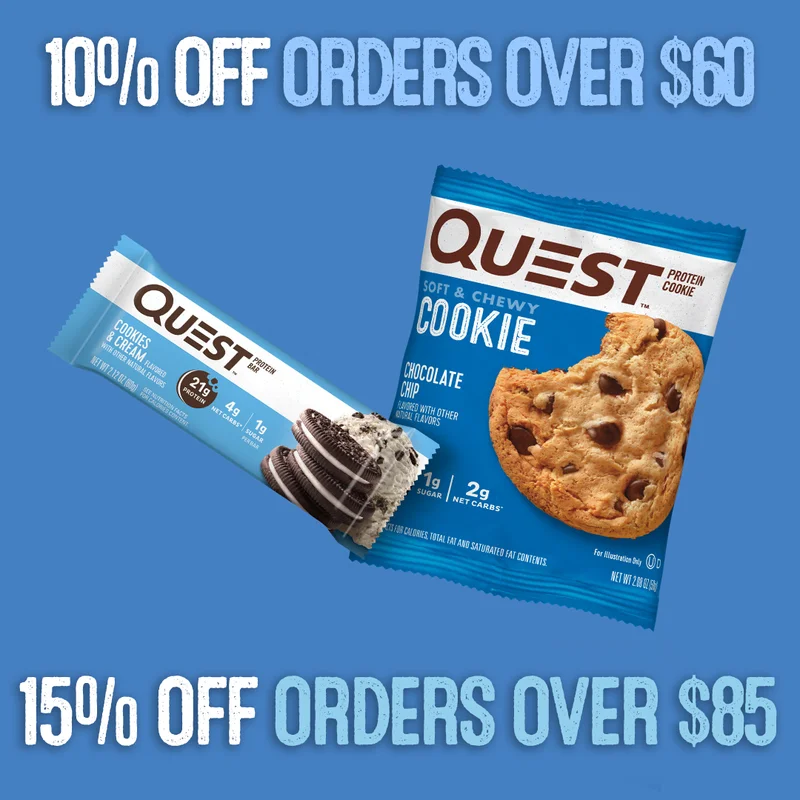 This Memorial Day, Quest invites you to kick off summer with 10% off orders over $60 and 15% off orders over $85.