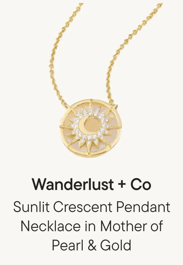 Sunlit Crescent Pendant Necklace in Mother of Pearl & Gold