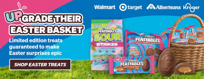 Upgrade their Easter basket: Limited edition treats guaranteed to make Easter surprises epic! Find Easter items in-store at Walmart, Target, Albertsons & Kroger. Click here to shop Easter treats!