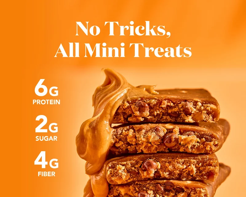 No tricks, all mini treats! 6g protein, 2g sugar, 4g fiber