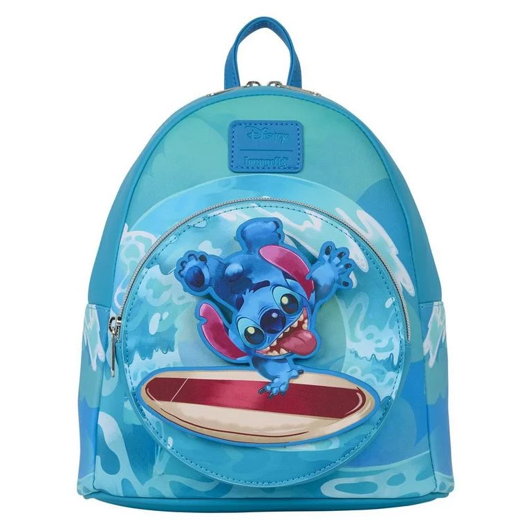 Loungefly Disney Lilo and Stitch Spinning Stitch Surfer Mini Backpack GameStop Exclusive