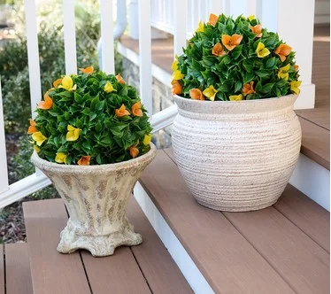 Wicker Park Set of 2 Faux Bougainvillea 13" Spheres