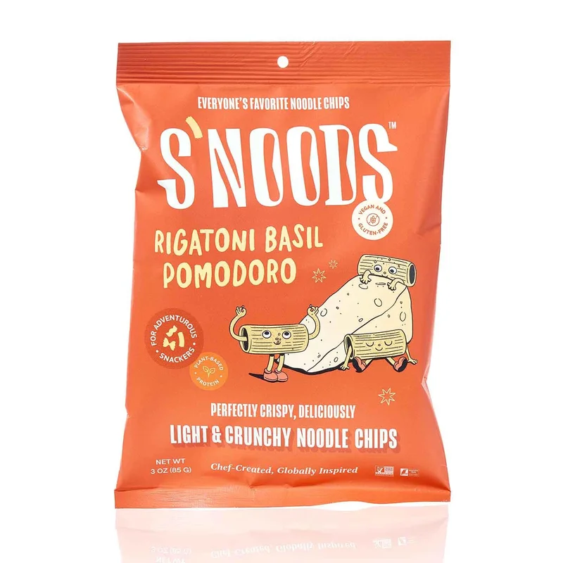 Noodle Chips, Rigatoni Basil Pomodoro, 3 Oz