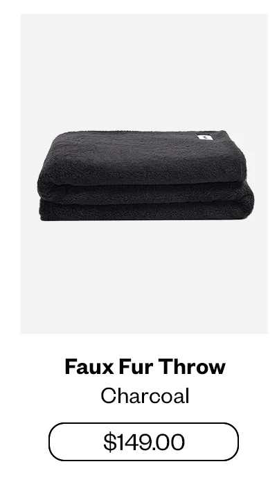 Faux Fur Throw - Charcoal