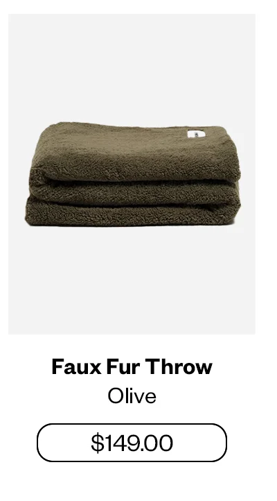 Faux Fur Throw - Olive