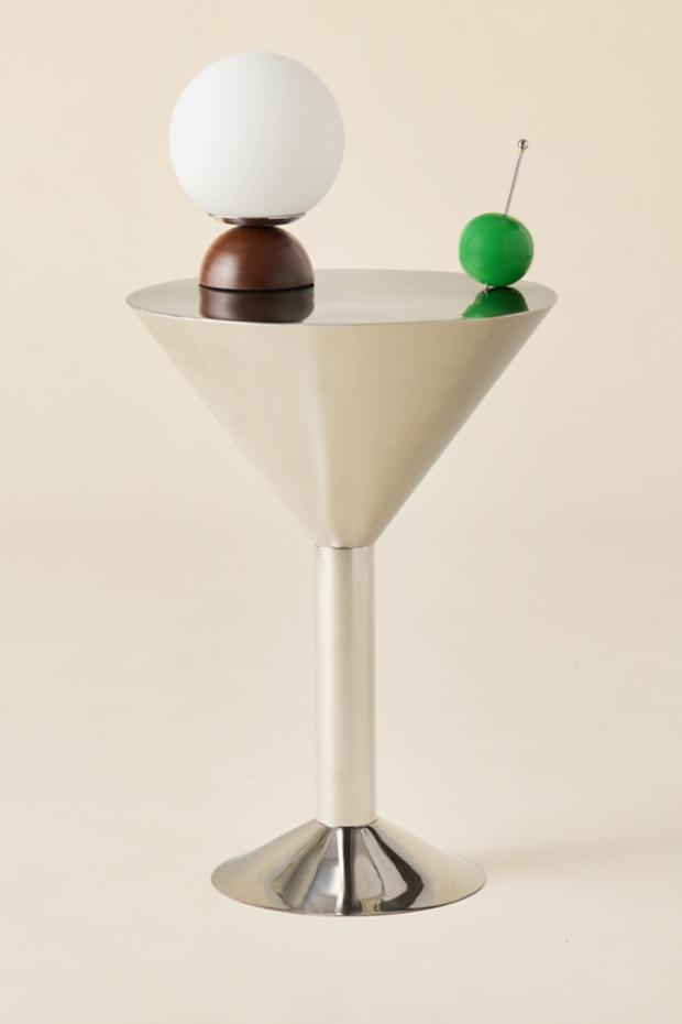 Chrome Martini Metal Side Table