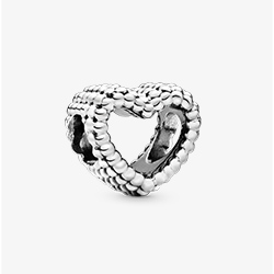 Beaded Open Heart Charm