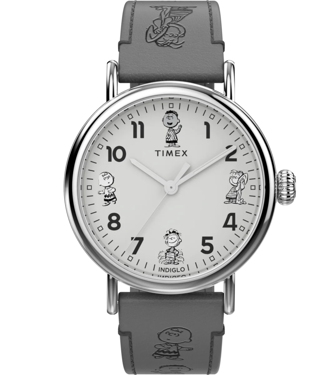 Image of Timex Standard x Peanuts Sketch 40mm Leather Strap Watch