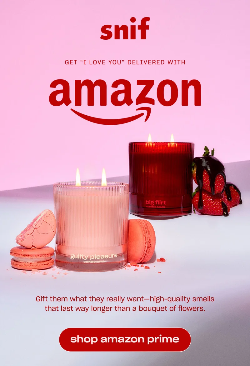 Gift them what they really want—high-quality smells that last way longer than a bouquet of flowers. Shop Amazon Prime.