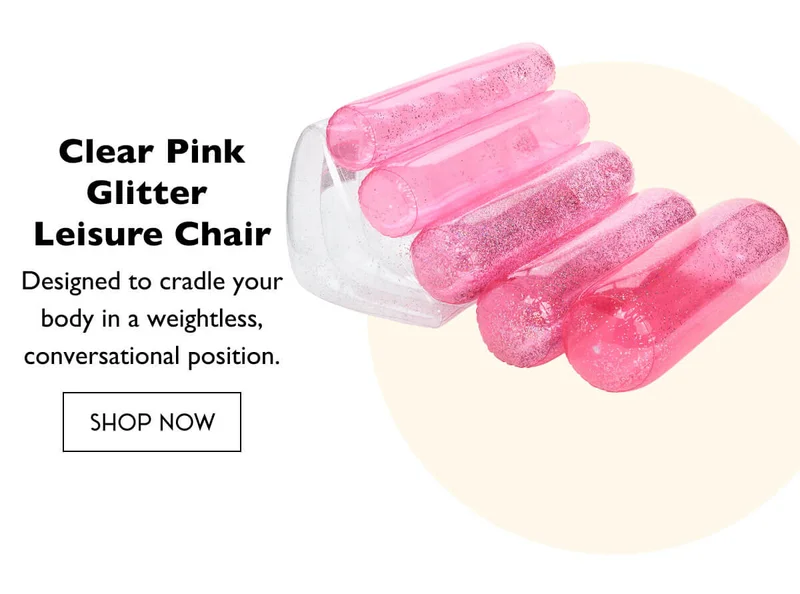 Clear Pink Glitter Leisure Chair