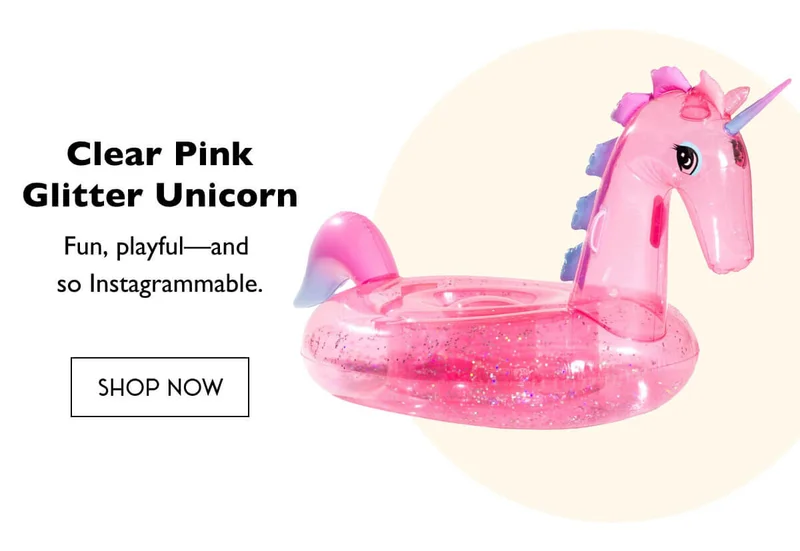 Clear Pink Glitter Unicorn