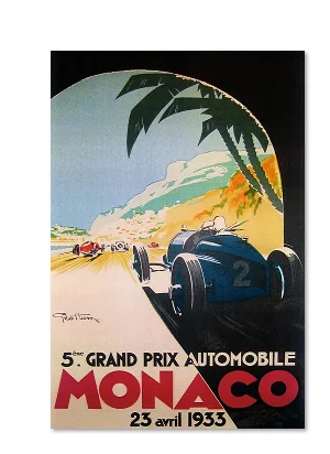 Grandprix Automobile Monaco 1933 Giclee Wall Art