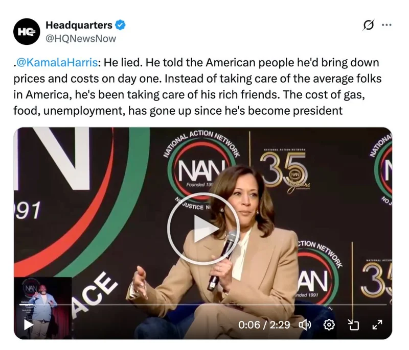 He lied. He told the American people he'd bring down prices and cost on day one. Instread of taking care of the average folks in America, he's been taking care of his rich friends. The cost of gas, food, unemployment, has gone up since he's become president.