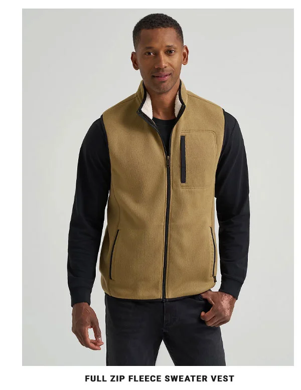 Men's Full Zip Fleece Sweater Vest