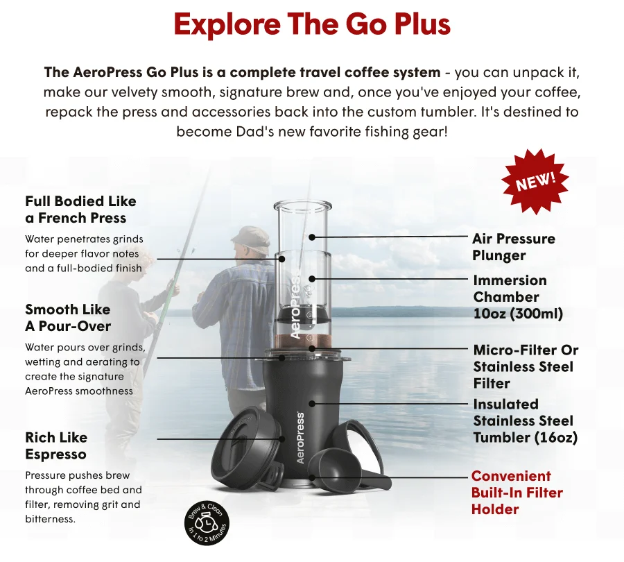 explore the go plus. insulated stainless steel tumbler 16oz