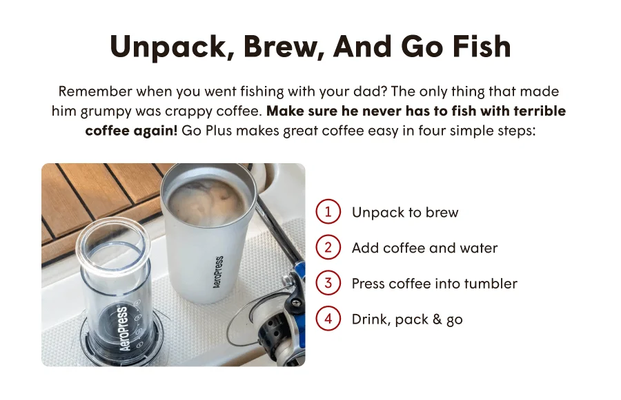 Unpack, Brew, Enjoy in less than 2 minutes