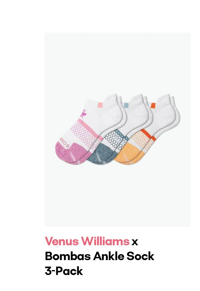 Venus Williams × Bombas Ankle Sock 3-Pack