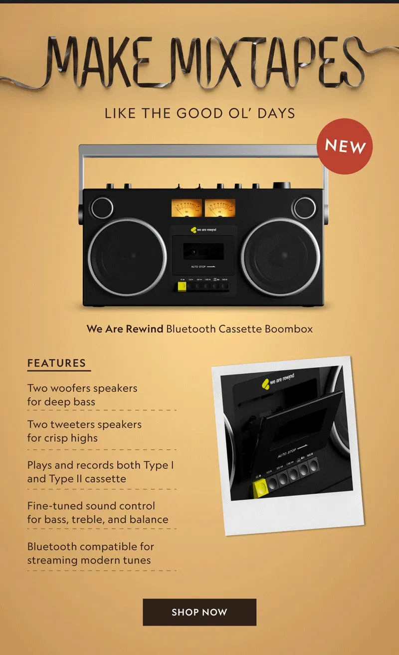 Bluetooth Cassette Boombox