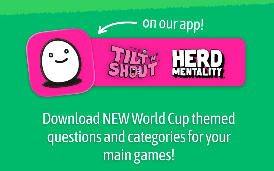 Download new world cup themed questions and categories for your main games