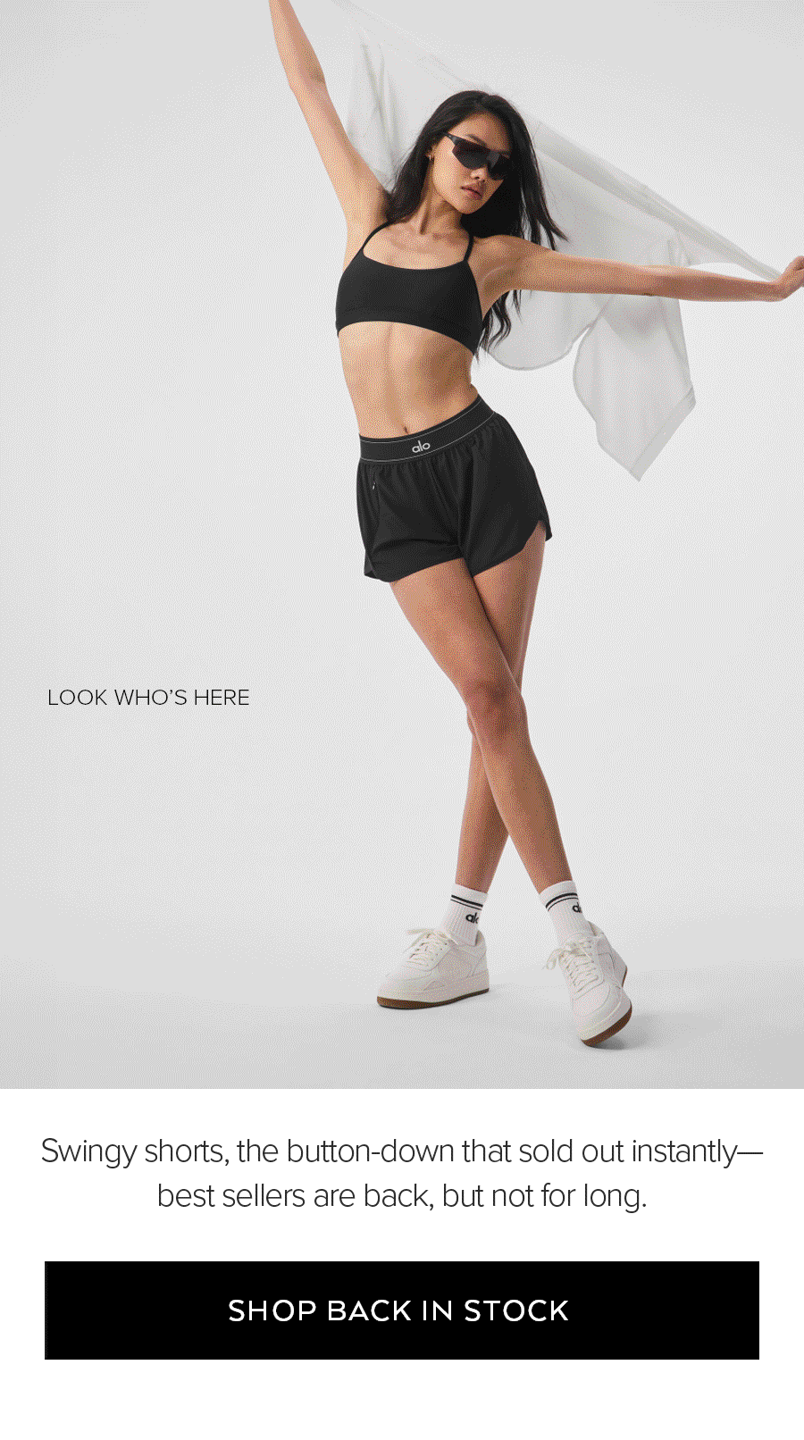 LOOK WHO'S HERE BACK IN STOCK SWINGY SHORTS, THE BUTTON-DOWN THA TSOLD OUT INSTANTLY-BEST SELLERS ARE BACK, BUT NOT FOR LONG. SHOP BACK IN STOCK.