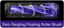 Zero-Tangling Floating Roller Brush